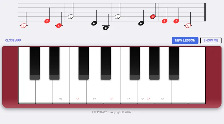 The prePiano Four app with expressive melodies